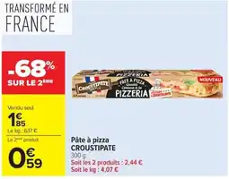 Carrefour CROUSTIPATE Pâte à pizza offre