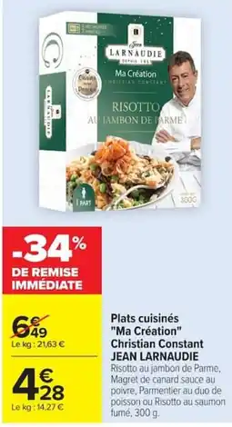 Carrefour JEAN LARNAUDIE Risotto au jambon de Parme offre