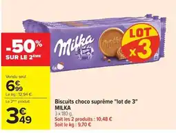 Carrefour Milka Biscuits choco suprême offre
