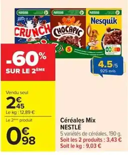 Carrefour Nestlé Céréales Mix offre