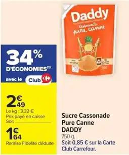 Carrefour DADDY Sucre Cassonade Pure Canne offre