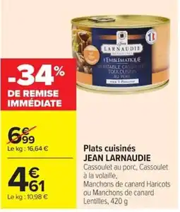 Carrefour JEAN LARNAUDIE Cassoulet offre
