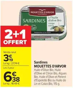 Carrefour MOUETTES D'ARVOR SARDINES offre