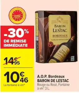 Carrefour BARON DE LESTAC offre