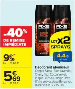 Carrefour AXE Déodorant atomiseur offre
