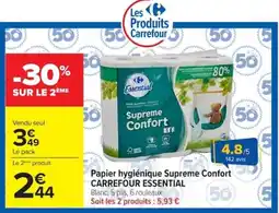 Carrefour CARREFOUR ESSENTIAL Papier hygiénique Supreme Confort offre