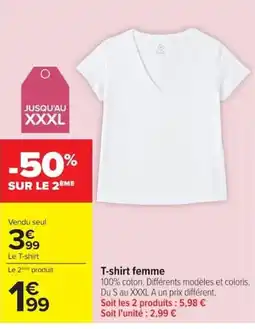 Carrefour T-shirt femme offre