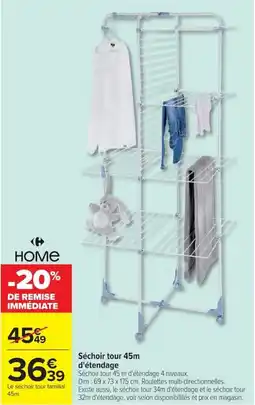 Carrefour HOME Séchoir tour 45m d'étendage offre