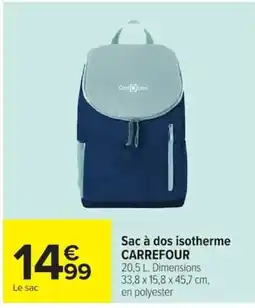 Carrefour CARREFOUR Sac à dos isotherme offre