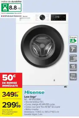 Carrefour Hisense Lave linge offre