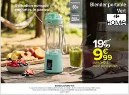 Carrefour HOME Blender portable Vert offre