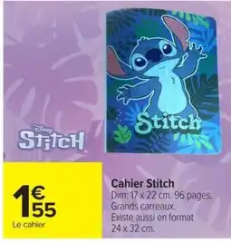 Carrefour Disney Stitch Cahier Stitch offre