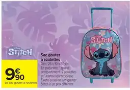 Carrefour Disney Stitch Sac gouter à roulettes offre