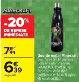 Carrefour Minecraft Gourde offre