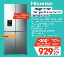 Pro&Cie Hisense Réfrigérateur multiportes connecté offre