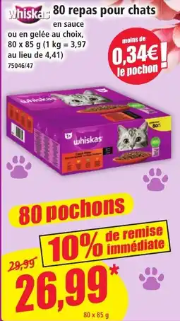 Norma Whiskas 80 repas pour chats offre
