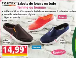 Norma TOPTEX Sabots de loisirs en toile offre