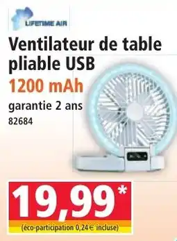 Norma LIFETIME AIR Ventilateur de table pliable USB offre