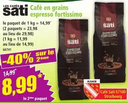Norma sati Café en grains espresso fortissimo offre