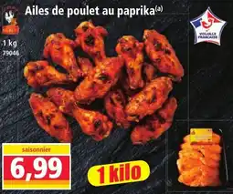 Norma Sieber Ailes de poulet au paprika offre