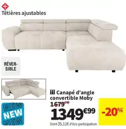 Conforama Canapé d'angle convertible Moby offre