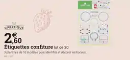 Espace emeraude LE PRATIQUE Étiquettes confiture offre