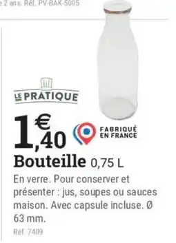 Espace emeraude LE PRATIQUE Bouteille offre