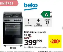 Conforama BEKO Cuisinière mixte offre
