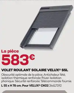 Gedimat Velux volet roulant solaire ssl offre