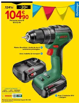 Castorama Bosch perceuse sans fil universal impact 18 v-60 offre