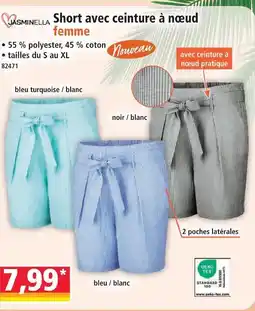 Norma Jasminella short avec ceinture à nœud femme offre