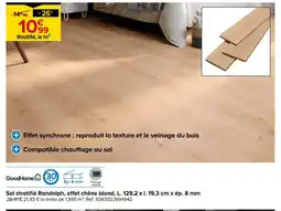 Castorama Goodhome sol stratifié randolph effet chêne blond offre