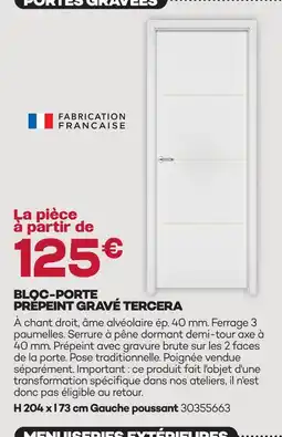 Gedimat Bloc-porte prépeint gravé tercera offre