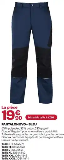 Gedimat Pantalon evo+ bleu offre