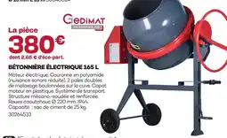 Gedimat Gedimat bétonnière électrique 165 l offre