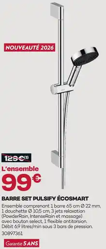Gedimat Barre set pulsify écosmart offre