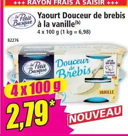 Norma Le petit basque yaourt douceur de brebis à la vanille offre