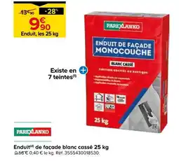 Castorama Parexlanko enduit de façade monocouche blanc cassé offre
