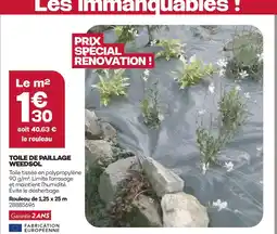 Gedimat Toile de paillage weedsol offre