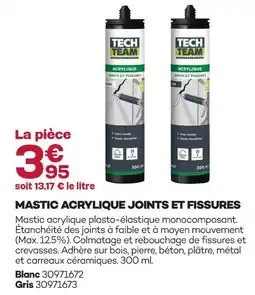 Gedimat Tech team mastic acrylique joints et fissures offre