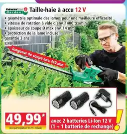 Norma Powertec garden taille-haie à accu 12 v offre