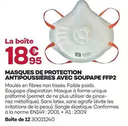 Gedimat Masques de protection antipoussières avec soupape ffp2 offre