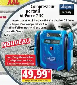 Norma Scheppach compresseur portatif airforce 7 sc offre