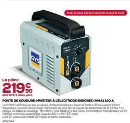 Gedimat Gys poste de soudure inverter à l'électrode enrobée (mma) 160 a offre