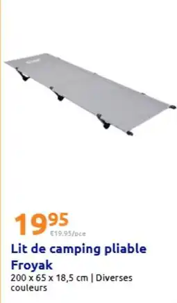 Action Froyak - lit de camping pliable offre