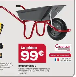 Gedimat Brouette 100 l offre