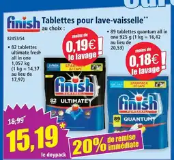 Norma Finish tablettes lave-vaisselle ultimate fresh 82 tablettes offre