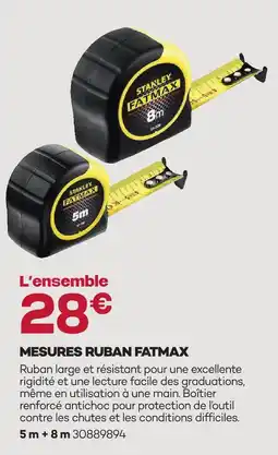 Gedimat Stanley mesures ruban fatmax offre