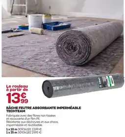 Gedimat Bâche feutre absorbante imperméable techteam offre