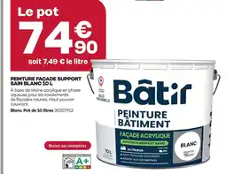 Gedimat Batir peinture façade support sain blanc 10l offre